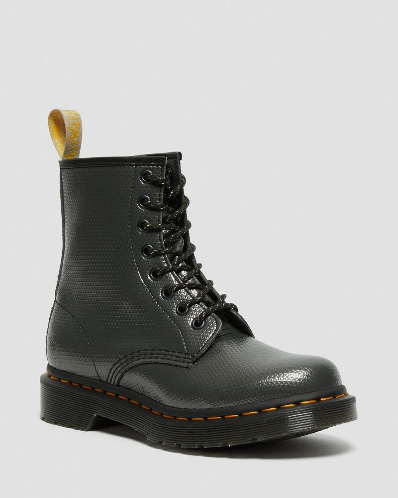 Dr Martens Vegan 1460 Metallic Emboss Snørestøvler Dame Grå | DK 224VRW